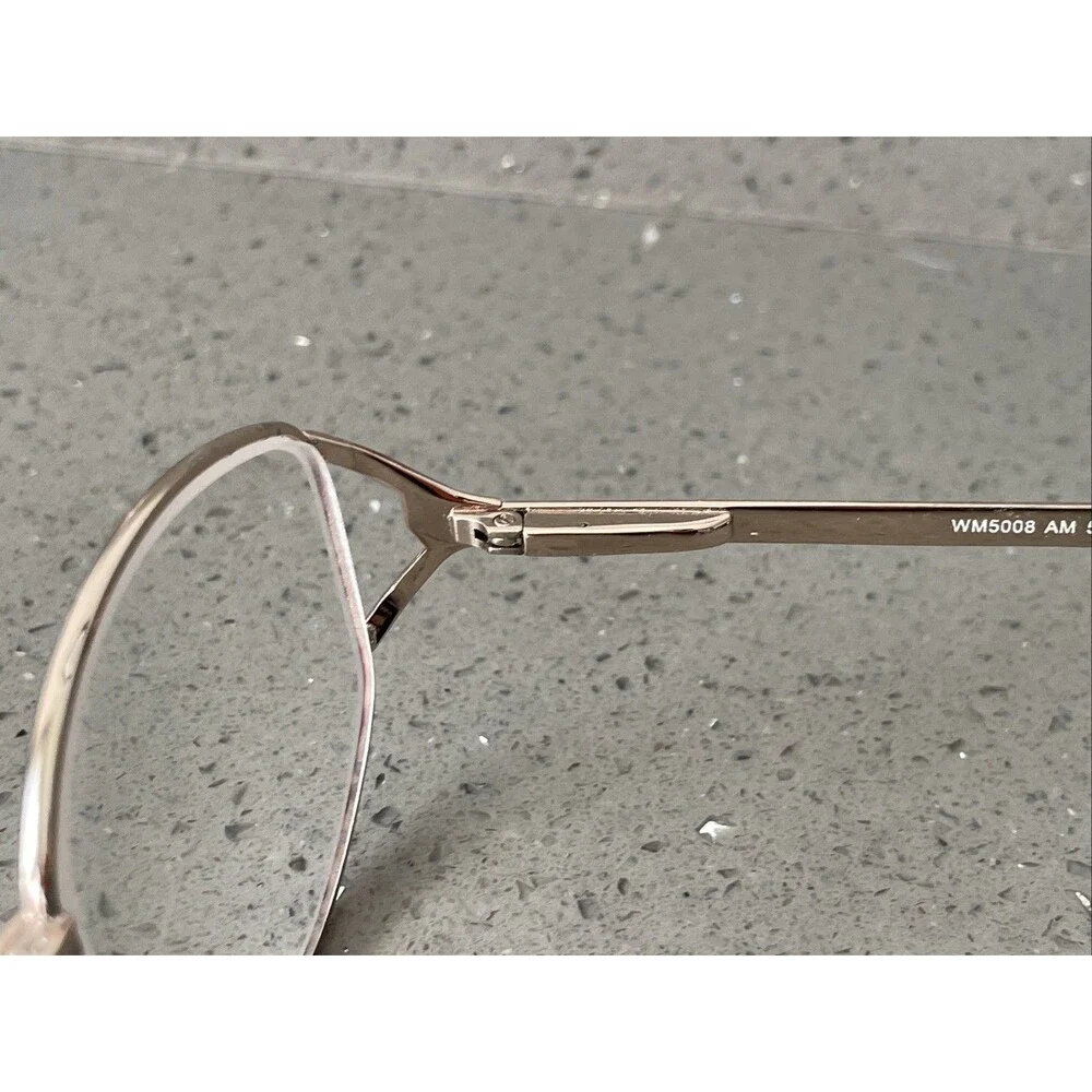 EYEGLASSES ECCA WM 5008 AM TORTOISE GOLD METAL FRAMES ONLY 52-18-135 red round